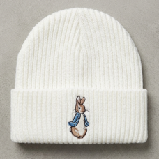 KW103: Baby Embroidered Blue Bunny Rabbit Knitted Hat (Newborn -3 Months)